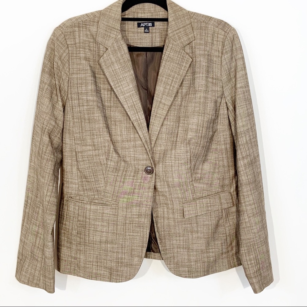 Apt. 9 Camel Blazer Jacket Size 14 Like New - image 1